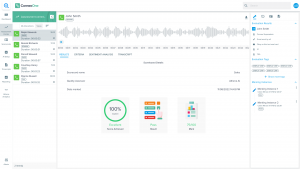 A conversation with a customer examined with Connex's AI Sentiment Analysis tool